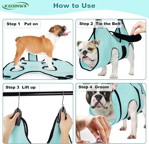 Pet Grooming Hammock with Harness, Nail Clippers, Trimmers, and Comb for Small Dogs (S) in Saudi Arabia