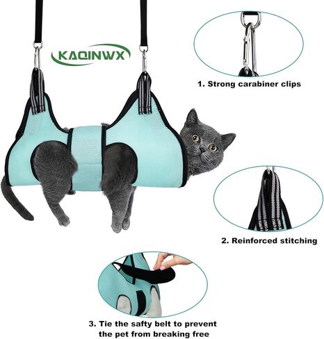 Pet Grooming Hammock with Harness, Nail Clippers, Trimmers, and Comb for Small Dogs (S) in Saudi Arabia