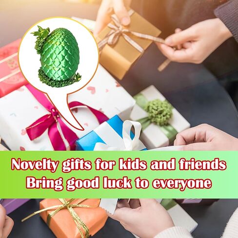 بيضة تنين مطبوعة ثلاثية الأبعاد من YANZHE، بيض تنين مفصلي مطبوع ثلاثي الأبعاد مع تنين بالداخل، لعبة تململ تنين كريستال، ألعاب تململ للبالغين، بيضة تنين غامضة للتوحد واضطراب فرط الحركة ونقص الانتباه (ليزر أحمر صغير) in Kuwait