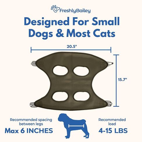 حبال الكلاب من فريشلي بيلي لتقليم الأظافر - أرجوحة معلقة للكلاب والقطط للكلاب والقطط بوزن 11-25 رطل - تقييد قص أظافر الحيوانات الأليفة - مقص أظافر، ومبرد أظافر، ومجموعة مشط للحيوانات الأليفة - صغيرة in Kuwait