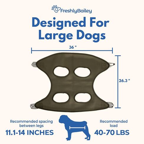 Freshly Bailey Dog Sling for Nail Trimming - Dog & Cat Grooming Hammock Hanging Harness for Dogs & Cats 11-25 LBS - Pet Nail Clipping Restraint - Nail Clippers, Nail File, & Pet Comb Kit - Small in Saudi Arabia