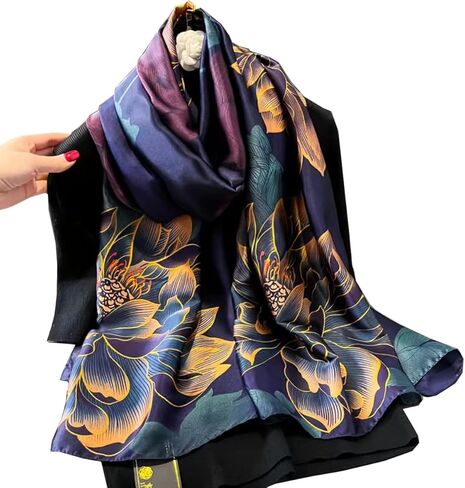 وشاح بملمس حريري من K-Elewon، وشاح للرأس، أوشحة عصرية، شالات طويلة خفيفة الوزن واقية من الشمس للنساء in Kuwait