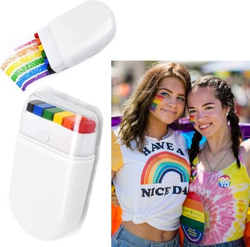 مجموعة طلاء الوجه للجسم برايد داي أويل قوس قزح ظلال عيون بلاك لايت عالية الصبغة كريم لوحة ألوان، مجموعة مكياج مسرحية رائعة لا تبهت (6 ألوان) in Kuwait