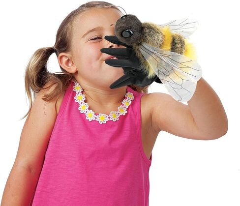Folkmanis Honey Bee Hand Puppet, Yellow, Black (3028) in Saudi Arabia