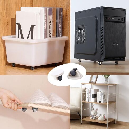 16 PCS Self Adhesive Caster Wheels 360 Degree Swivel Mini Adhesive Wheel Stainless Steel Pulley Pndbnq Sticky Roller for Attach Bins Storage Boxes etc in Kuwait