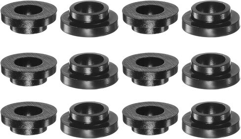 HARFINGTON 12pcs Flanged Sleeve Bearings 6.2mm Bore 8.2mm OD 4mm Length Nylon Bushings for Shaft, Black in Saudi Arabia