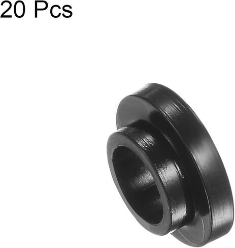 HARFINGTON 12pcs Flanged Sleeve Bearings 6.2mm Bore 8.2mm OD 4mm Length Nylon Bushings for Shaft, Black in Saudi Arabia