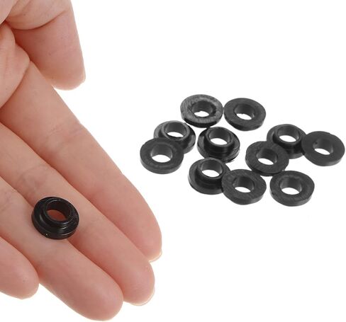 HARFINGTON 12pcs Flanged Sleeve Bearings 6.2mm Bore 8.2mm OD 4mm Length Nylon Bushings for Shaft, Black in Saudi Arabia