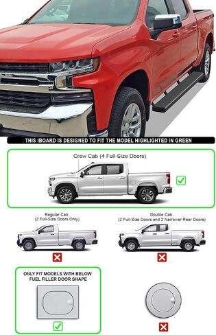 لوحات الجري APS 5 بوصة من الفولاذ المقاوم للصدأ متوافقة مع Chevy Silverado GMC Sierra 1500 2019-2024 Crew Cab & 2500 HD 3500 HD 2020-2024 (Silverado 1500 LTD Sierra 1500 LD 2022) in Kuwait
