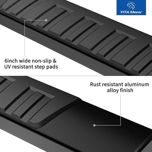 YITAMOTOR 6 inches Running Boards Compatible with 2019-2024 Chevy Silverado/GMC Sierra 1500 Double Cab, 2020-2024 Silverado Sierra 2500HD/3500HD Side Step Nerf Bars Side Bars (Exclude 2019 LD/Limited) in Saudi Arabia