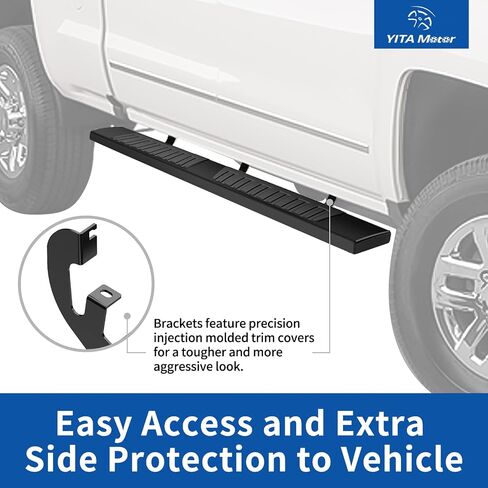 YITAMOTOR 6 inches Running Boards Compatible with 2019-2024 Chevy Silverado/GMC Sierra 1500 Double Cab, 2020-2024 Silverado Sierra 2500HD/3500HD Side Step Nerf Bars Side Bars (Exclude 2019 LD/Limited) in Saudi Arabia