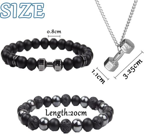 BAIJAHUXI weighted bracelet,Dumbbell Bracelet For Men，Weighted Bracelet For Men, Alloy dumbbell bracelet, weighted bracelet 10lb in Saudi Arabia