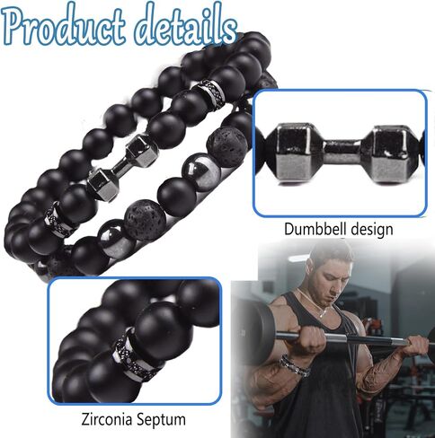 BAIJAHUXI weighted bracelet,Dumbbell Bracelet For Men，Weighted Bracelet For Men, Alloy dumbbell bracelet, weighted bracelet 10lb in Saudi Arabia
