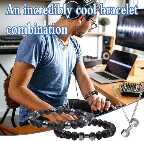 BAIJAHUXI weighted bracelet,Dumbbell Bracelet For Men，Weighted Bracelet For Men, Alloy dumbbell bracelet, weighted bracelet 10lb in Saudi Arabia