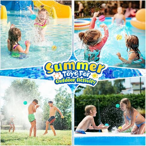 Reusable Water Balloons 12 Pack, Magnetic Water Balloons Quick Filll, Silicone Refillable Water Balls Summer Outdoor Games Pool Toys for Kids Adults in Saudi Arabia