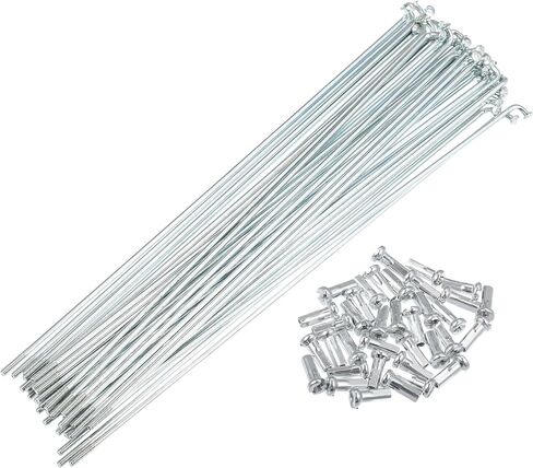 X AUTOHAUX 36pcs 14G J Bend Bicycle Galvanized Spokes Cycle Spokes with Brass Nipples Steel Spokes for Mountain Bike MTB in Saudi Arabia