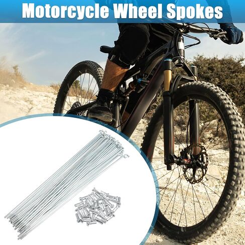 X AUTOHAUX 36pcs 14G J Bend Bicycle Galvanized Spokes Cycle Spokes with Brass Nipples Steel Spokes for Mountain Bike MTB in Saudi Arabia