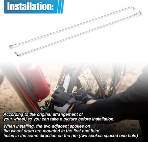 X AUTOHAUX 36pcs 14G J Bend Bicycle Galvanized Spokes Cycle Spokes with Brass Nipples Steel Spokes for Mountain Bike MTB in Saudi Arabia