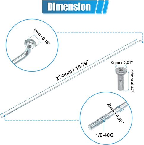 X AUTOHAUX 24 قطعة 13G J Bend دراجة المتحدث المجلفن 266 مللي متر 10.47 "دورة المتحدث مع حلمات النحاس الصلب المتحدث للدراجات الجبلية MTB in Kuwait