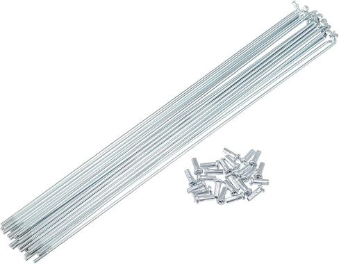 X AUTOHAUX 24 قطعة 13G J Bend دراجة المتحدث المجلفن 266 مللي متر 10.47 "دورة المتحدث مع حلمات النحاس الصلب المتحدث للدراجات الجبلية MTB in Kuwait