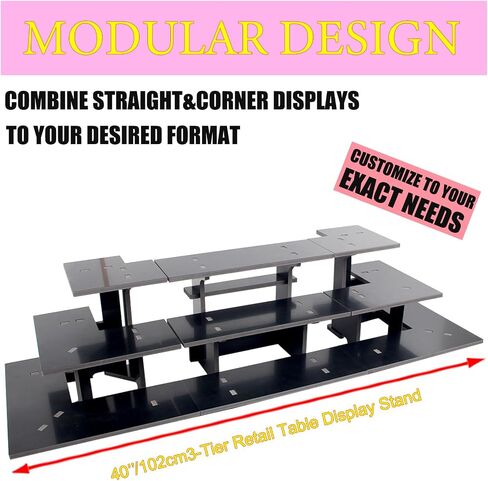 WEITELAI 3 Tier Retail Display Stand, Portable Product Display Stand, for Store Retail Cupcake、Candlesticks、Glasses、Jars、Crafts、Jewellery、Farmers Market Display Stand (Rectangular) in Saudi Arabia
