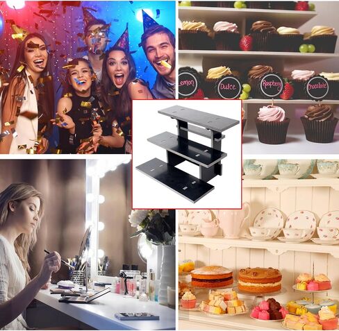 WEITELAI 3 Tier Retail Display Stand, Portable Product Display Stand, for Store Retail Cupcake、Candlesticks、Glasses、Jars、Crafts、Jewellery、Farmers Market Display Stand (Rectangular) in Saudi Arabia