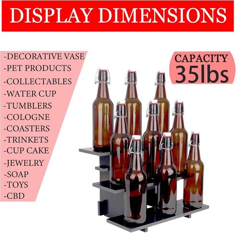 WEITELAI 3 Tier Retail Display Stand, Portable Product Display Stand, for Store Retail Cupcake、Candlesticks、Glasses、Jars、Crafts、Jewellery、Farmers Market Display Stand (Rectangular) in Saudi Arabia