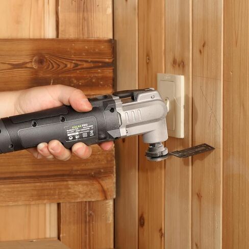 أداة التأرجح اللاسلكية GALAX PRO، 6 أدوات متعددة التأرجح متغيرة السرعة مع بطارية وشاحن 1.3 أمبير، قطعة واحدة من شفرة مكشطة، 3 قطع من شفرات المنشار و10 قطع من أوراق الصنفرة للصنفرة والطحن in Kuwait