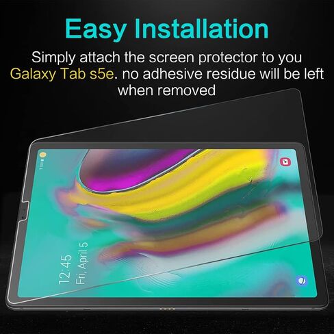 واقي شاشة Vatkyc Galaxy Tab S5e، واقي شاشة لجهاز Samsung Galaxy Tab S5e/Tab S6 10.5 بوصة، طبقة حماية من الزجاج المقوى نحيفة للغاية ومضادة للخدش، خالية من الفقاعات بدقة 9H (3 عبوات) in Kuwait