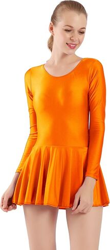 Aoylisey Women's Long Sleeve Skirted Leotard Adult Dance Dress Gymnastics Bodysuits for Ballet in Kuwait