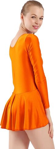 Aoylisey Women's Long Sleeve Skirted Leotard Adult Dance Dress Gymnastics Bodysuits for Ballet in Kuwait