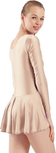 Aoylisey Women's Long Sleeve Skirted Leotard Adult Dance Dress Gymnastics Bodysuits for Ballet in Kuwait