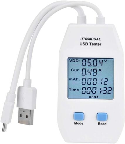 جهاز اختبار الطاقة USB، جهاز قياس الفولتميتر USB للكشف عن الفولتميتر ومقياس قدرة الطاقة الرقمية (Ut658 Dual) in Kuwait
