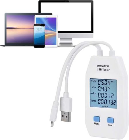 جهاز اختبار الطاقة USB، جهاز قياس الفولتميتر USB للكشف عن الفولتميتر ومقياس قدرة الطاقة الرقمية (Ut658 Dual) in Kuwait
