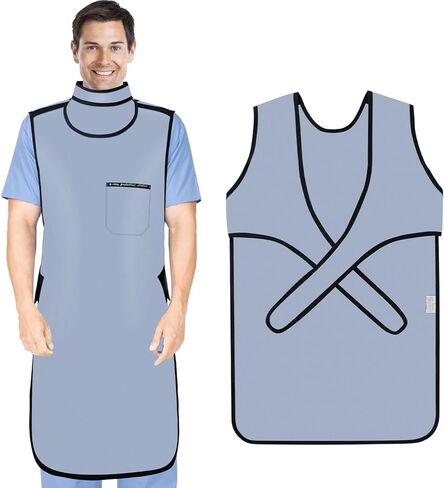 0.5mmPb Lead X-Ray Apron - Shields Protection Apron with Thyroid Lead Shield Collar Hook & Loop Closure Health Checkup Medical Use Aldult Unisex in Kuwait