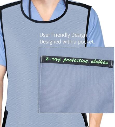 0.5mmPb Lead X-Ray Apron - Shields Protection Apron with Thyroid Lead Shield Collar Hook & Loop Closure Health Checkup Medical Use Aldult Unisex in Kuwait