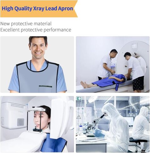 0.5mmPb Lead X-Ray Apron - Shields Protection Apron with Thyroid Lead Shield Collar Hook & Loop Closure Health Checkup Medical Use Aldult Unisex in Kuwait
