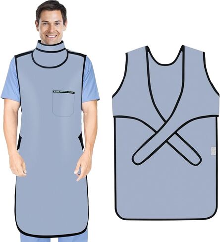 0.5mmPb Lead X-Ray Apron - Shields Protection Apron with Thyroid Lead Shield Collar Hook & Loop Closure Health Checkup Medical Use Aldult Unisex in Kuwait