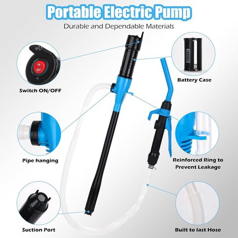 Liquid Transfer Pump Fuel Transfer Pump,Efficient Liquid Fuel Transfer Pump,Up to 3 Gallons Per Minute (Fixed Clip & Long Hose & Inlet Filter) in Saudi Arabia