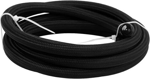 LokoCar 6AN PTFE طقم خط الوقود AN6 E85 نايلون مضفر خط الوقود طقم تركيب خرطوم 10FT أسود in Saudi Arabia
