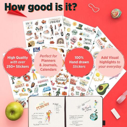 Happy Holiday Seasonal Planner Stickers - 500+ Cute Stickers for Daily Planners – Monthly Events, Halloween, Calendars, Journal, Female Empowerment, Teachers, +6 Water Bottle Stickers Pack in Saudi Arabia
