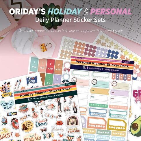 Happy Holiday Seasonal Planner Stickers - 500+ Cute Stickers for Daily Planners – Monthly Events, Halloween, Calendars, Journal, Female Empowerment, Teachers, +6 Water Bottle Stickers Pack in Saudi Arabia