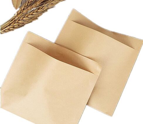 50pcs 9x7.8 Inches Food Grade Grease Resistant Kraft Paper Bag for Sandwiches, Hamburgers and Snacks. Waxed and Harmless. Great for Takeaway and Home Use. Recyclable and Eco-friendly. in Saudi Arabia