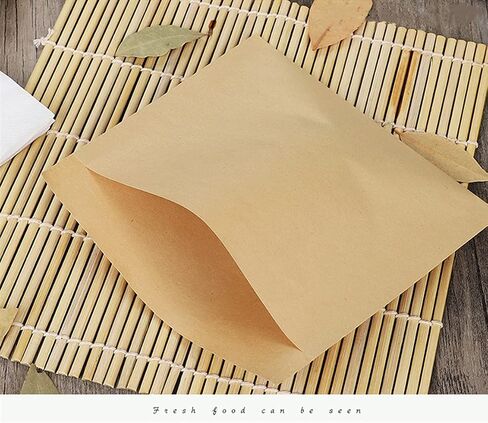50pcs 9x7.8 Inches Food Grade Grease Resistant Kraft Paper Bag for Sandwiches, Hamburgers and Snacks. Waxed and Harmless. Great for Takeaway and Home Use. Recyclable and Eco-friendly. in Saudi Arabia