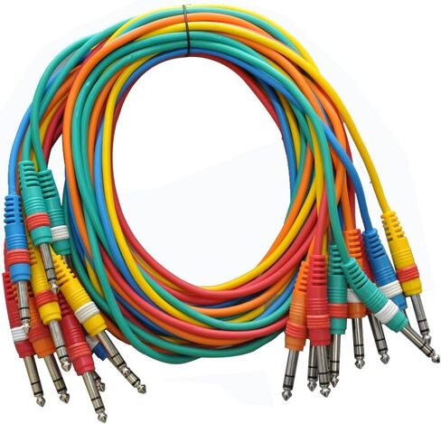 Seismic Audio - SASPC5-10 Pack 5' TRS Jumper Patch Cables - Multiple Colored Cords in Saudi Arabia