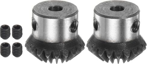 HARFINGTON 2pcs Bevel Gear 1M 20 Teeth 5mm Shaft Hole 1:1 Tapered Bevel Pinion Gear 45# Steel 1 Module 90 Degree Steering Gear, for Hardware Mechanical Rotation in Saudi Arabia