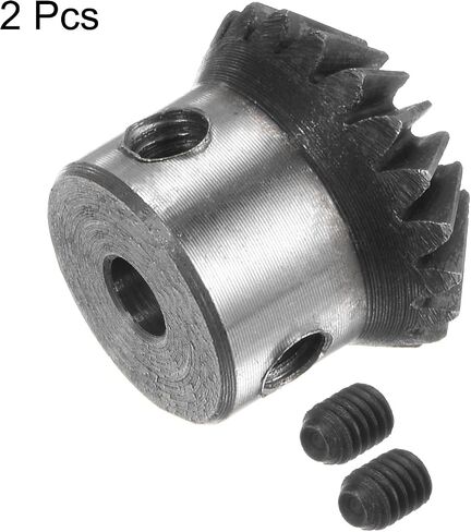 HARFINGTON 2pcs Bevel Gear 1M 20 Teeth 5mm Shaft Hole 1:1 Tapered Bevel Pinion Gear 45# Steel 1 Module 90 Degree Steering Gear, for Hardware Mechanical Rotation in Saudi Arabia