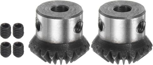 HARFINGTON 2pcs Bevel Gear 1M 20 Teeth 5mm Shaft Hole 1:1 Tapered Bevel Pinion Gear 45# Steel 1 Module 90 Degree Steering Gear, for Hardware Mechanical Rotation in Saudi Arabia