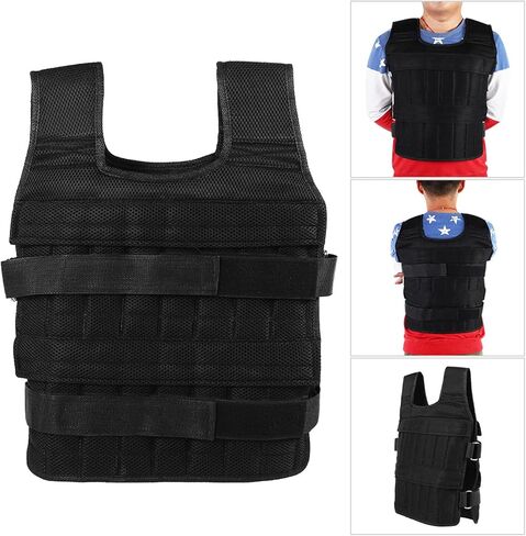 سترة ZPSHYD مرجحة، تحمل ما يصل إلى 33LB15KG سترة مرجحة للرجال والنساء، سترة مرجحة، أوزان قابلة للتعديل، سترات تدريب القوة، سترات تدريب اللياقة البدنية (جيوب فارغة) in Kuwait