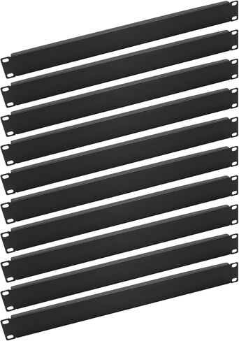 QWORK 1U 19" Rack Mount Brush Strip Panel - 10 Pack Metal Cold-Rolled Steel Dust Filter for Server Cabinets with Easy Installation Hardware in Saudi Arabia